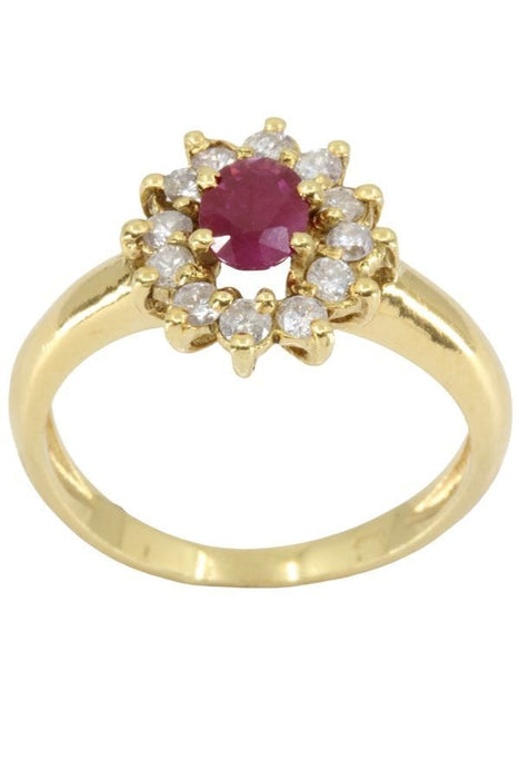 Bague BAGUE MARGUERITE RUBIS ET DIAMANTS 58 Facettes 047611