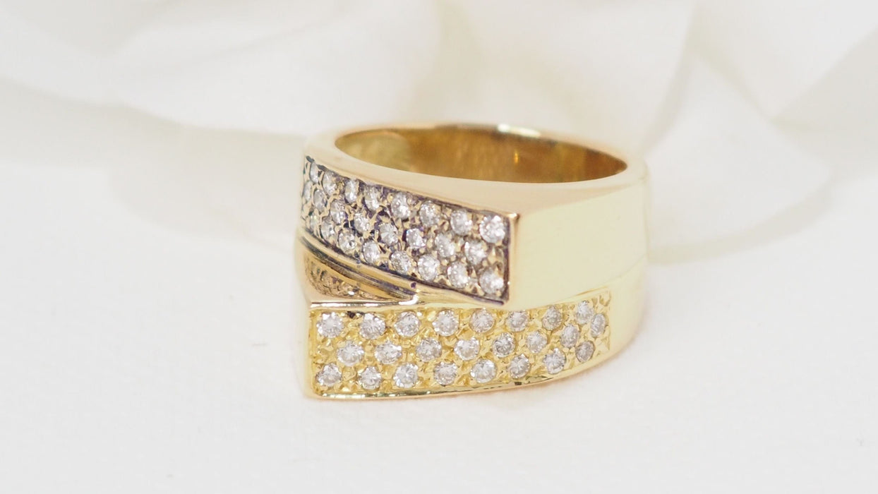 Bague 55 Bague pavage Or jaune Diamants 58 Facettes 32342