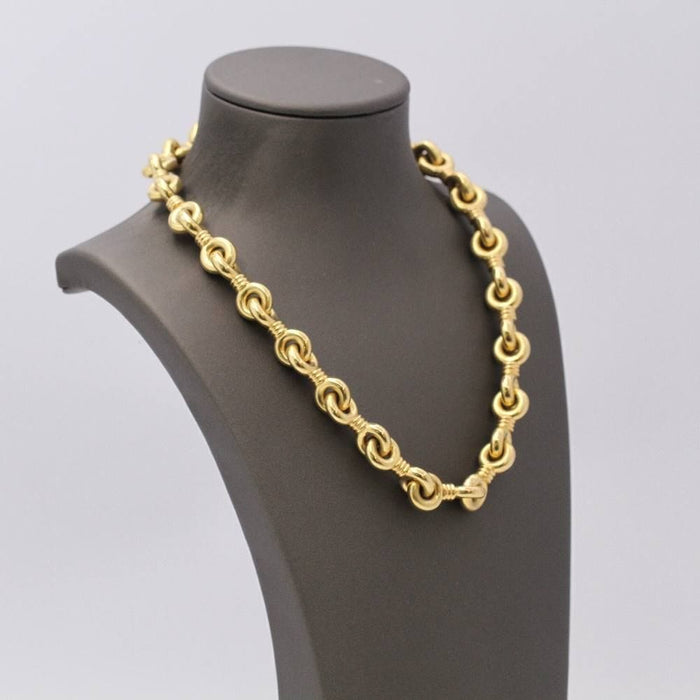 Collier Collier Or jaune maillons circulaires 58 Facettes E359502A
