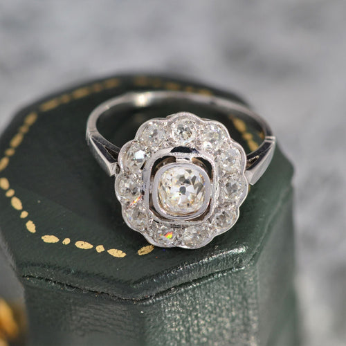 Bague 51 Bague ancienne fleur en diamants 58 Facettes 23-009
