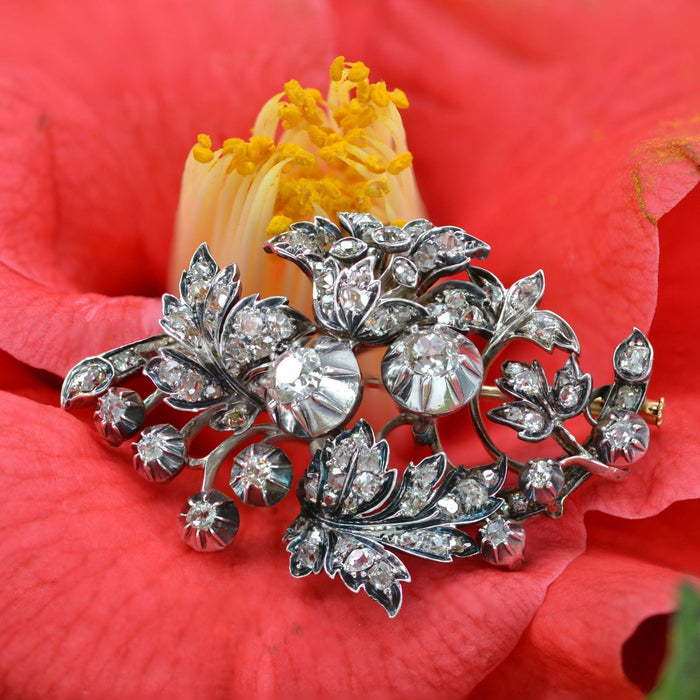 Broche Broche ancienne bouquet diamanté 58 Facettes 23-077
