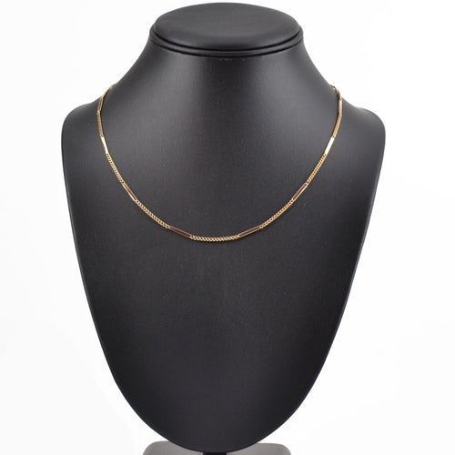 Collier Chaine vintage en or rose gourmette et batonnets 58 Facettes 22-499A