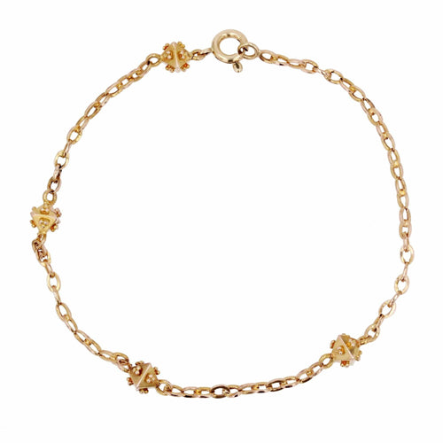 Bracelet Bracelet ancien or rose motifs cloutés 58 Facettes CVBR24