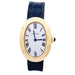 Watch Cartier watch, "Baignoire", yellow gold, leather. 58 Facettes 33301