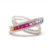 Bague Bague saphirs multicolores diamants or blanc 58 Facettes