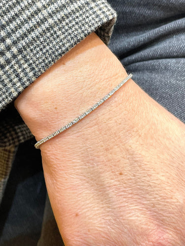 Bracelet Bracelet rivière de diamants, or blanc 58 Facettes
