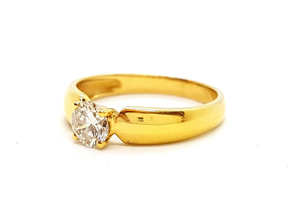 Bague 55 Bague Solitaire Or jaune Diamant 58 Facettes 06362CD