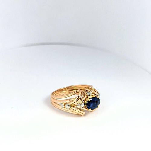 Bague Bague en or jaune et saphir 58 Facettes 18697