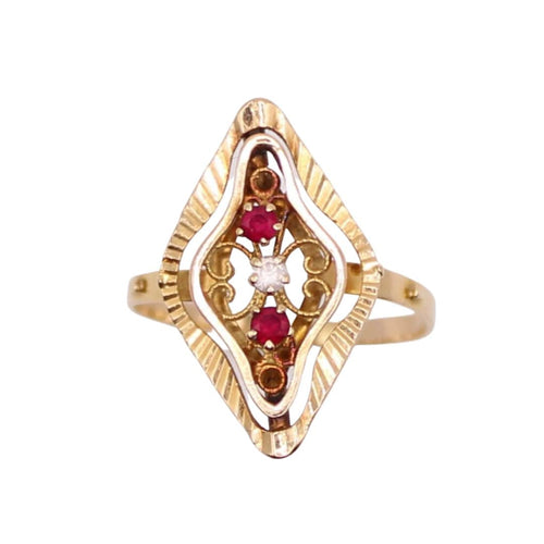 Bague 60 Bague Rétro rubis, oxyde de zirconium 58 Facettes