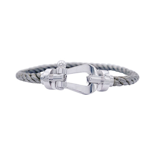 Bracelet Fred bracelet, "Force 10", in white gold and steel. 58 Facettes 33214