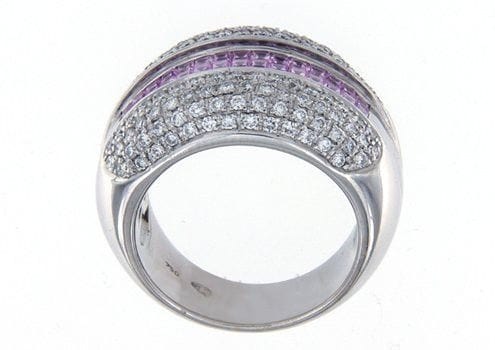 Bague 54 Bague or gris diamants saphirs 58 Facettes 61100002