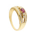 Ring 58 Band ring Yellow gold Diamond Ruby 58 Facettes 22744