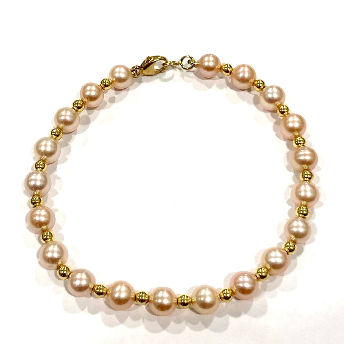 Bracelet Bracelet perles de culture et boules or jaune 58 Facettes