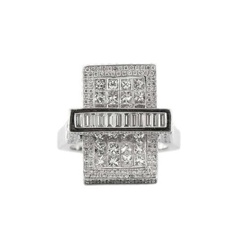Bague BAGUE RECTANGLE OR & DIAMANTS 58 Facettes BO/230027 RIV