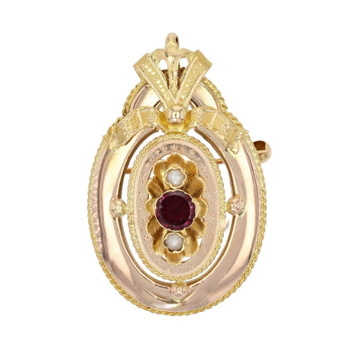 Broche Broche - pendentif en or grenat et perles fines 58 Facettes 17-091