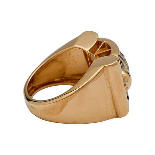 Bague 53 Bague tank or rose, blanc et diamants. 58 Facettes 31901