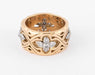 Ring Flower Pattern Ring Chiseled Yellow Gold 58 Facettes