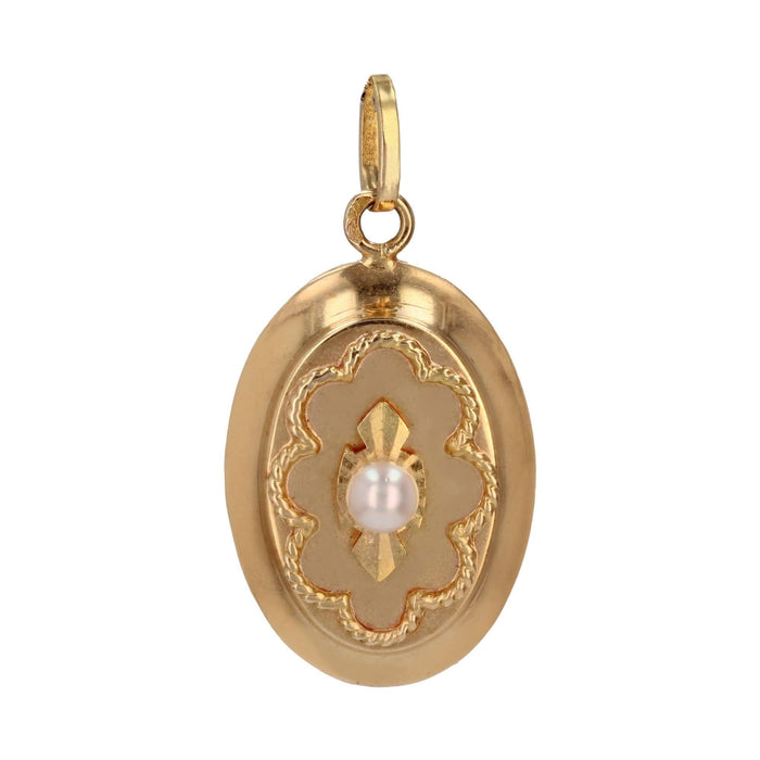 Pendentif Pendentif vintage or jaune perle de culture 58 Facettes CVP81