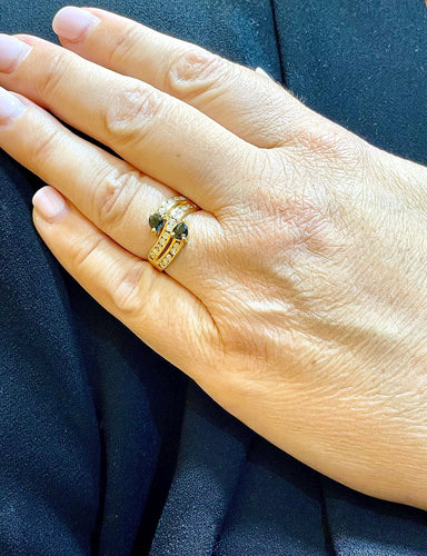 Bague Bague Toi & Moi Saphir et Diamants 58 Facettes