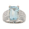 Bague 53.5 Bague  aigue-marine pavage diamants 58 Facettes G3417