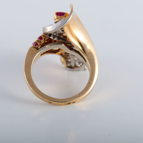 Bague 52 Bague Toi & Moi or jaune et rubis 58 Facettes