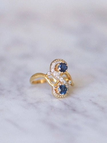 Bague Bague Toi & Moi vintage saphirs et diamants 58 Facettes