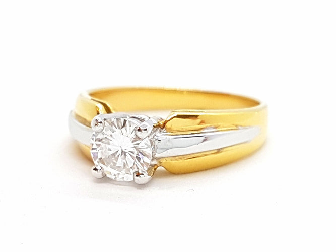 Bague 56 Bague Solitaire Or jaune Diamant 58 Facettes 06326CD