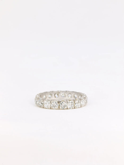 Bague Alliance américaine or blanc diamants taille ancienne 2.85 ct 58 Facettes 813