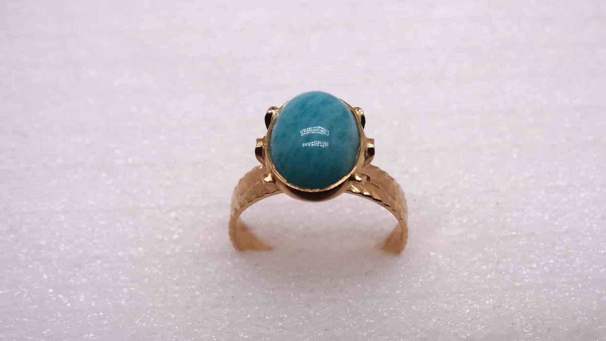 Bague 55 Bague Or jaune pierre bleue 58 Facettes 9835