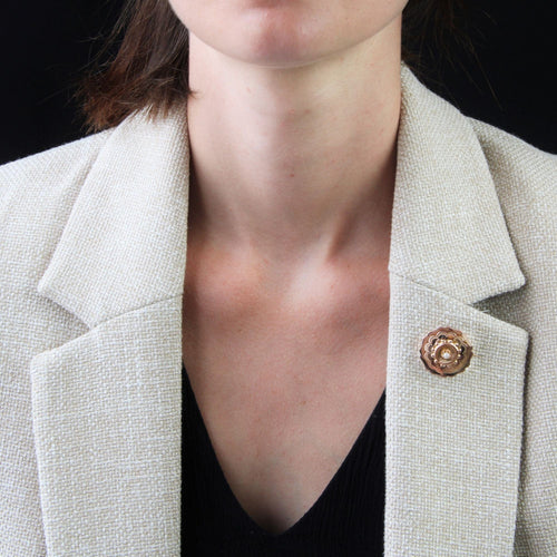 Broche Broche de col ancienne or rose perle 58 Facettes 13-074