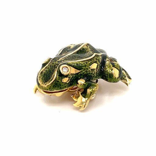 TIFFANY & CO brooch 6 Frog pendant/brooch Enamel Diamonds 58 Facettes