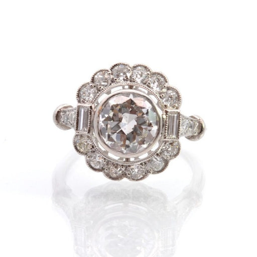 Ring 53 Art Deco Platinum Diamond Ring 58 Facettes 25169 24988b