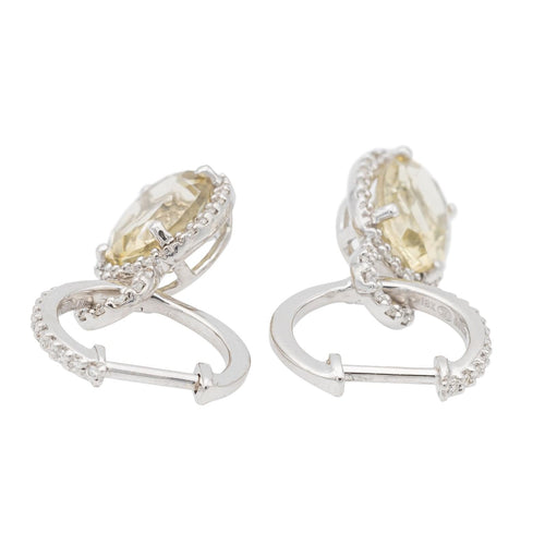 Boucles d'oreilles Boucles d'oreilles Créoles Or blanc Citrine 58 Facettes 2397517CN