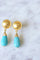 Boucles d'oreilles Boucles d'oreilles or et goutte de turquoise 58 Facettes