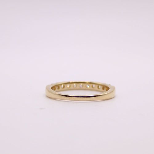 Bague Alliance demi-tour 11 Diamants or jaune 58 Facettes