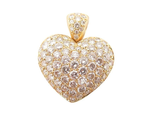 pendentif coeur en or jaune 18k diamants ct grammes
