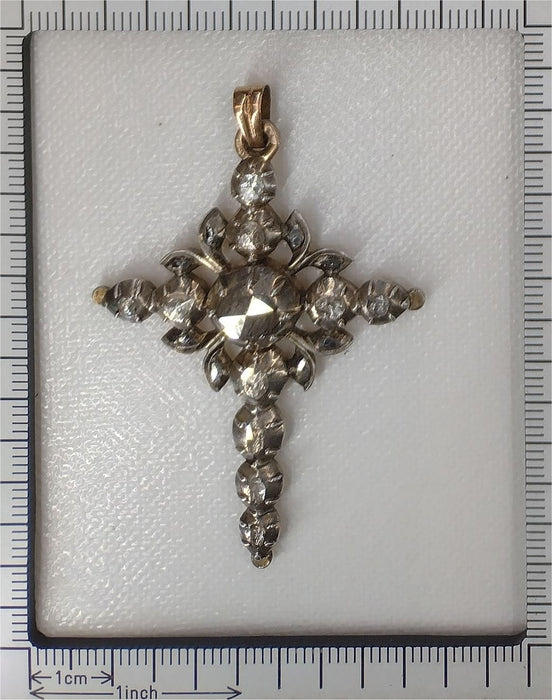 Pendentif Pendentif croix, diamant taille rose 58 Facettes 23054-0078