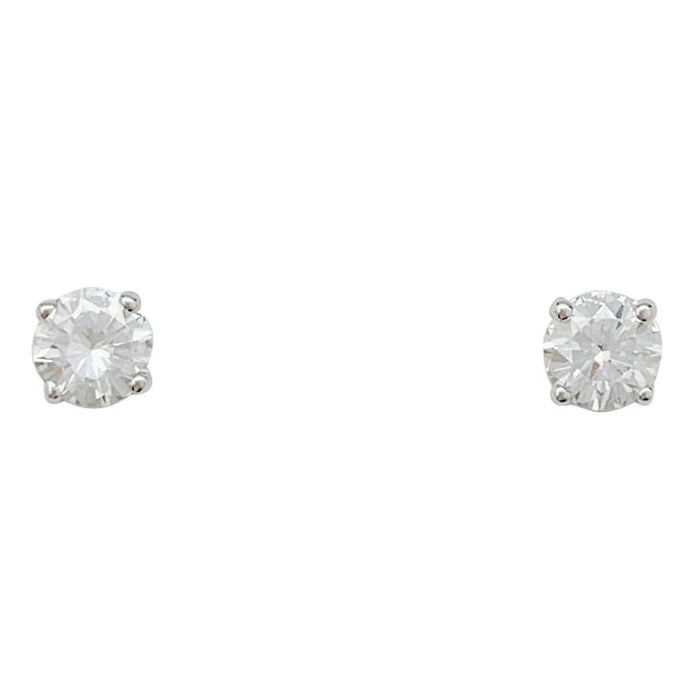 Boucles d'oreilles Puces d'oreilles en or blanc et diamants. 58 Facettes 31622