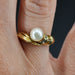 Ring 52 Used cultured pearl diamond ring 58 Facettes 21-189E