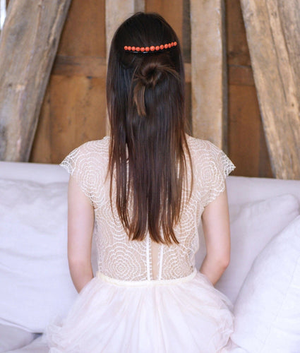 Accessoire Peigne à cheveux ancien, diadème de mariage, écaille de tortue et corail 58 Facettes