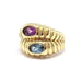 Ring Vintage ring you & me amethyst topaz yellow gold 58 Facettes
