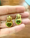 Bulgari Peridot Ruby 18 Karat Yellow Gold Earrings 58 Facettes