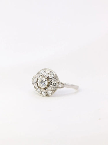 Bague Bague Art Déco platine diamants 58 Facettes J14