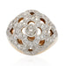 Ring 48 Openwork ball ring with flower and diamond decoration 58 Facettes 21-620