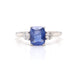 Ring 53 Platinum Ring Ceylon Sapphire Diamonds 58 Facettes 24456 / 24745