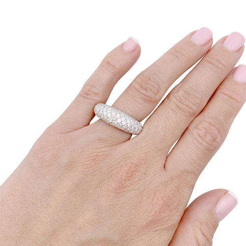 Bague 57 Bague pavage en or blanc, diamants. 58 Facettes 33136