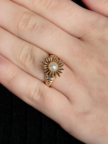 Bague Or Jaune / Perles / 51 BAGUE "VINTAGE" OR & PERLE 58 Facettes BO/220027