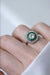 Ring 53.5 Halo target ring White gold Platinum Diamond Emeralds 58 Facettes