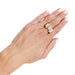 Ring 58 Tank ring in pink gold, platinum and diamonds. 58 Facettes 31517