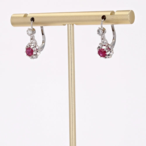 Boucles d'oreilles Boucles d'oreilles rubis diamants dormeuses 58 Facettes 23-285